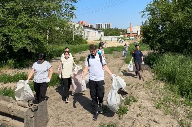 Две тонны мусора собрали на территории горводоканала Петропавловска