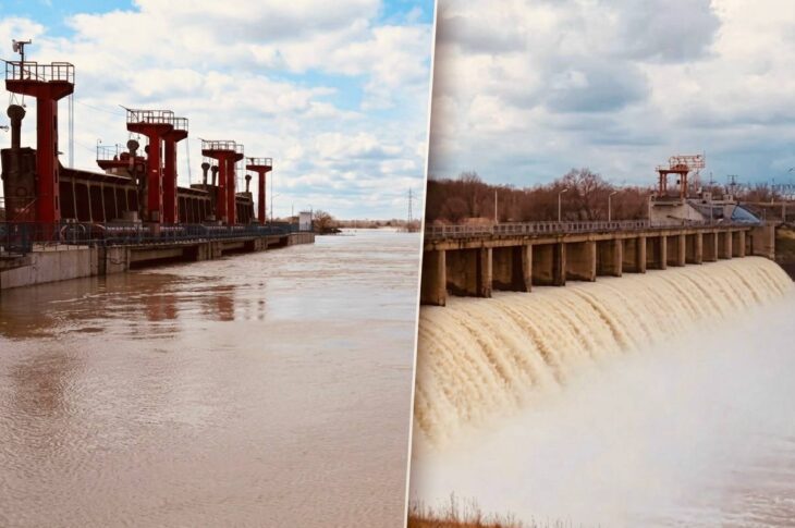Уровень воды снижается на Сергеевском водохранилище