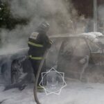 Автомобиль загорелся в Петропавловске