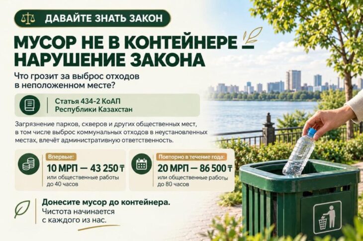 Что грозит жителям СКО за выброс отходов в неположенном месте
