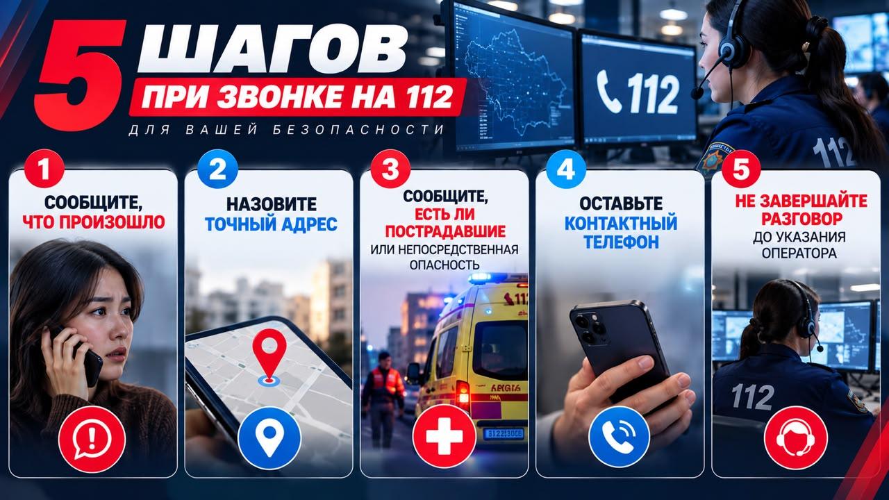 Жителям СКО напомнили о пяти важных правилах звонка на номер 112
